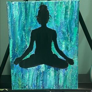 Serene Meditation Silhouette Canvas Art